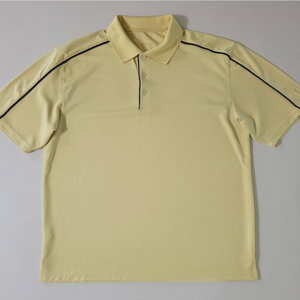 PGA Tour Men's Yellow Short Sleeve Golf Polo